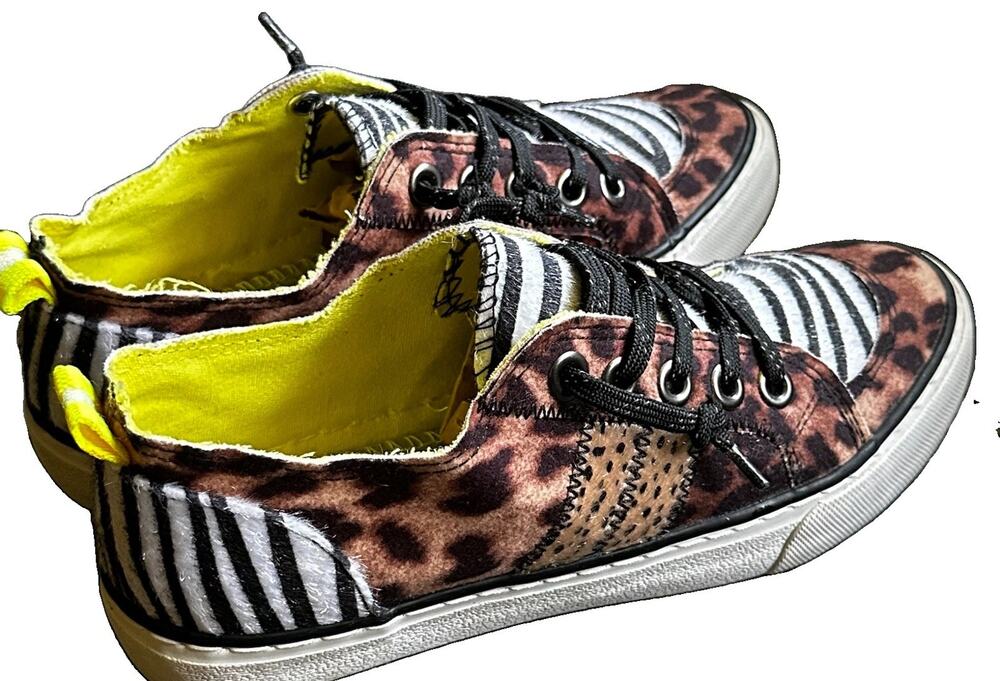 Jellypop Kory Animal Multi Fabric Stone Wash Sneakers Womens Size 6.5 Slip On